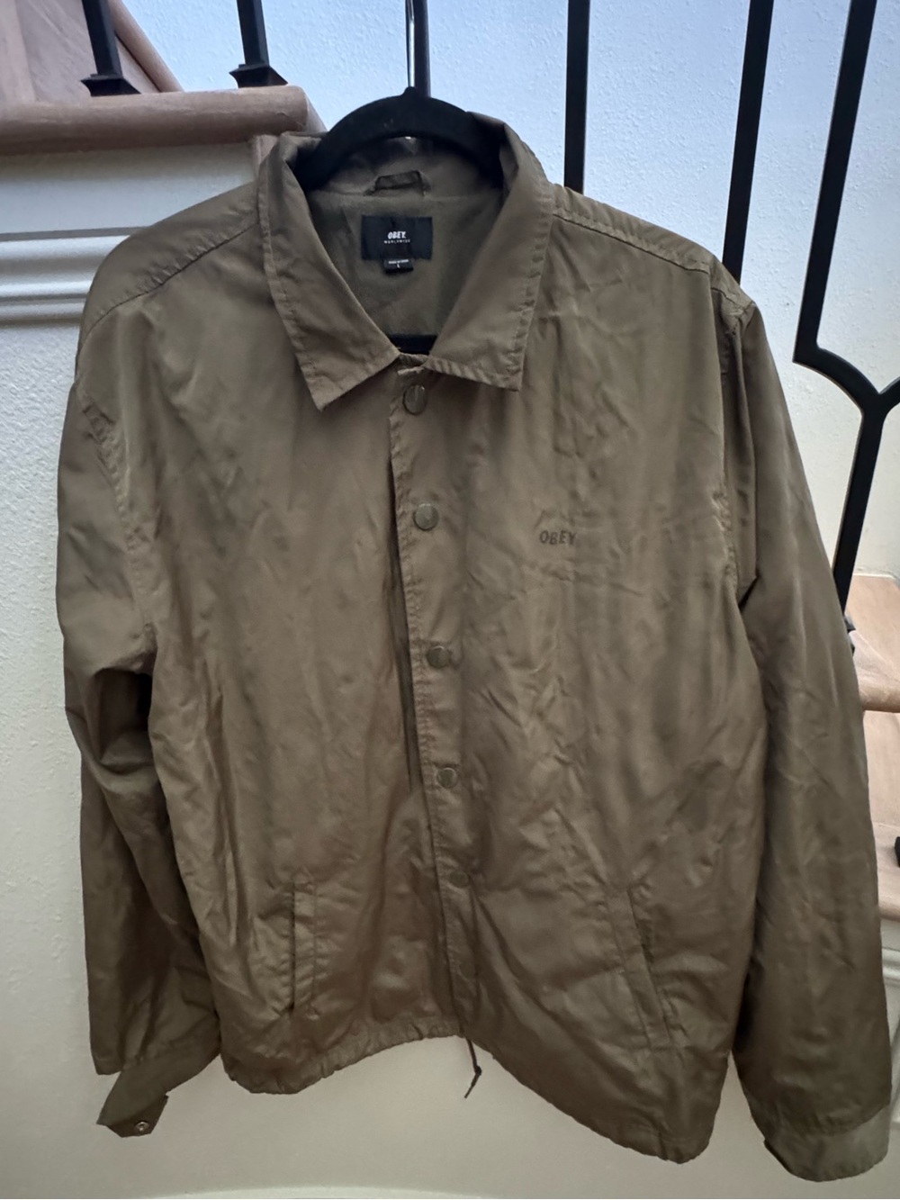 Obey Olive Green Lightweight Coach Jacket